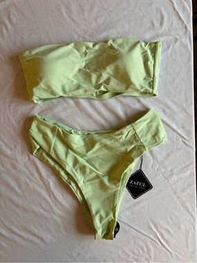Zaful Neon Lime Green Bikini Set